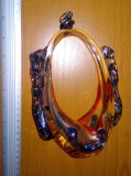 LOT SCRUMIERA VECHE / COSULET LUCRATA MANUAL + DECORATIUNE LEBADA, 37, Negru