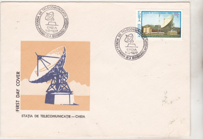 bnk fil FDC - Statia de telecomunicatii Cheia - 1977