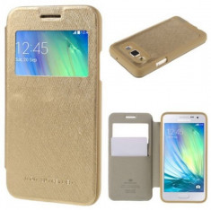 Husa Gold Samsung Galaxy J5 2015 J500 S-View aurie foto