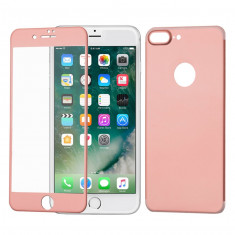 Folie 3D 2018 ALUMINIU iPhone 7+ PLUS Rose (protectie fata + spate)roz pink foto