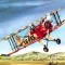 CP Z1129 -AVIATORUL ROMAN ALEXANDRU PAPANA SI AVIONUL SAU BUCKER JUNGMEISTER