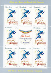 FEDERATIA ROMANA DE ATLETISM,2012 MINISHEET,MNH,ROMANIA. foto