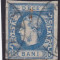 ROMANIA 1869 LP 26 CAROL I CU FAVORITI VALOAREA 10 BANI ALBASTRU STAMP.