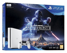 Consola Sony PlayStation 4 500 GB White + joc Star Wars Battlefront II foto