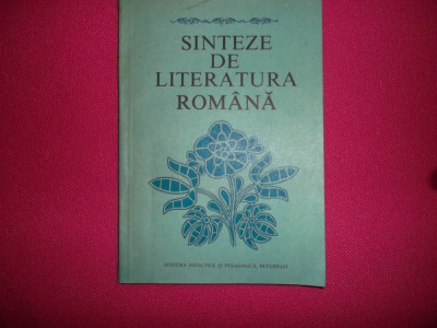 Constantin Crisan - Sinteze De Literatura Romana foto