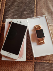 iPhone 7 Plus 128 GB rose gold si IWatch 38mm rose gold foto