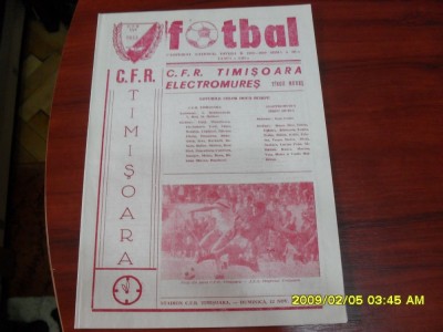 program CFR Timisoara - Electromures Tg. Mures foto