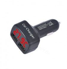 Incarcator auto la bricheta 4 in 1 cu 2 porturi USB foto