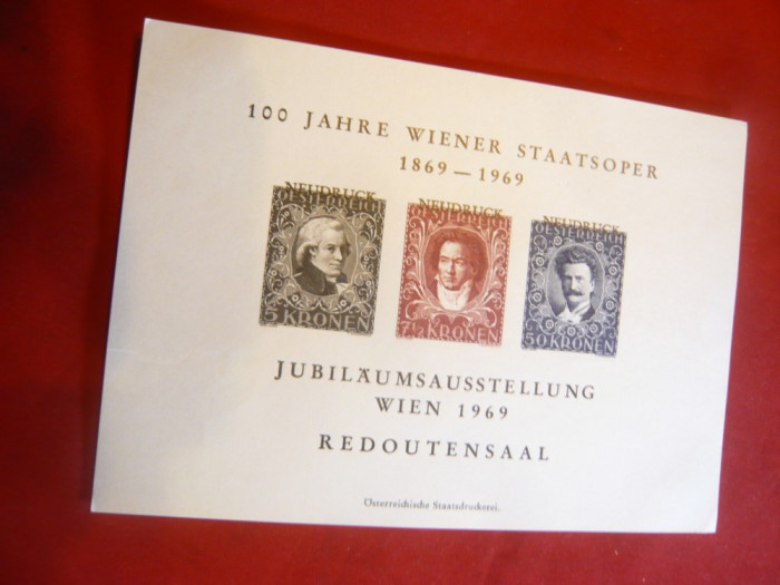 Colita pt.Expozitie Jubileu -100 Ani Wienner Staat -1969 Austria