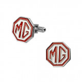 Butoni tema auto MG car metalici argintii + ambalaj cadou, Inox