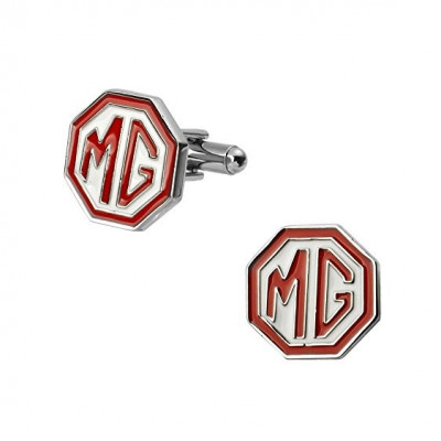 Butoni tema auto MG car metalici argintii + ambalaj cadou foto