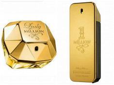 Set Parfum Original Paco Rabanne 1 Million + Lady Million Men + CADOU foto