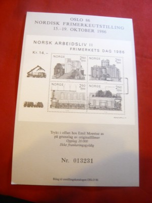 Colita de Expozitie- Nordisk 1986 Norvegia, numerotata foto