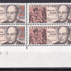 Cehoslovacia 1991 pictura Martin Benka MI 3108 bloc de 4 MNH w47