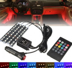 Lumina ambientala auto RGB 50550 cu controller muzical foto