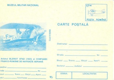 CP Z1244 -AVIONUL BLERIOT SPAD (1923)AL COMP. FRANCO-ROMANE -AVIATIE-NECIRCULATA foto