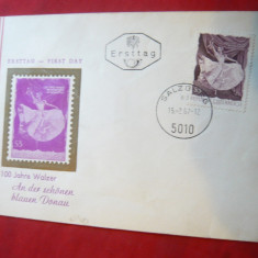 Plic FDC - 100 ani Vals Dunarea Albastra , Balet- Austria 1967