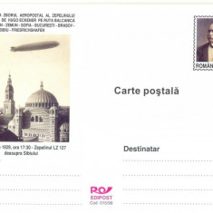 CP Z1217 -ZEPELINUL LZ 127 DEASUPRA SIBIULUI -AEROPOSTAL -AVIATIE -NECIRCULATA