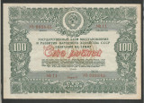 RUSIA URSS 100 RUBLE 1946 [1] OBLIGATIUNI / OBLIGATIUNE DE STAT , VF++