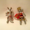 lot 2 figurine soldati cavaleri, plastic, 5 cm