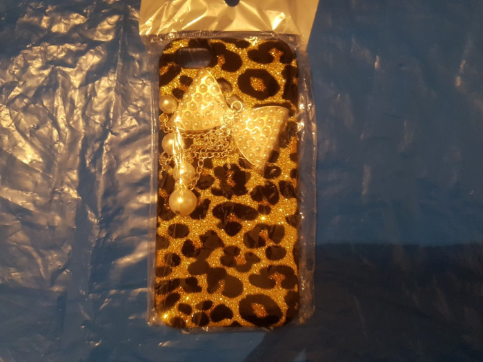 Husa Lux cu Pietre Apple Iphone 5 5S SE Editie Leopard Livrare gratuita!