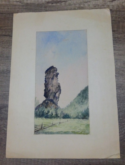 Poiana Teiului, Neamt/ acuarela pe hartie I.H. Georgescu