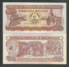 MOZAMBIC / MOZAMBIQUE 50 METICAIS 1986 UNC [1] P-129b , necirculata foto