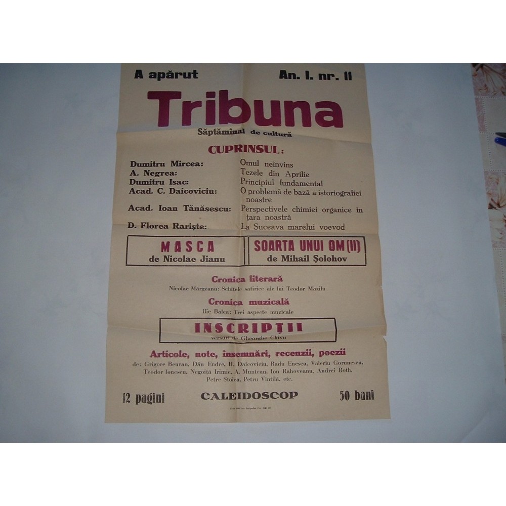 Afis Publicitar Pentru Un Produs Afis publicitar revista Tribuna 21 aprilie 1957 | Okazii.ro