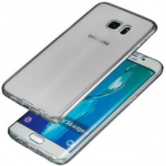 Husa de protectie fata + spate din TPU moale pentru Samsung Galaxy S6 Edge Plus, TPU 0.3 mm, gri foto