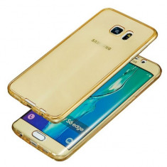 Husa de protectie fata + spate din TPU moale pentru Samsung Galaxy S6, TPU 0.3 mm, auriu foto