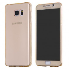Husa de protectie fata + spate din TPU moale pentru Samsung Galaxy Note 5, TPU 0.3 mm, auriu foto