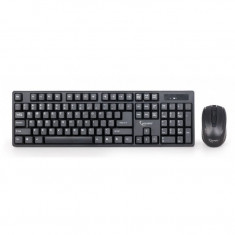 Wireless Kit Tastatura + Mouse GEMBIRD KBS-W-01, US layout, Negru foto