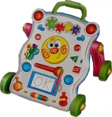 Premergator cu 12 melodii si jucarii interactive detasabile Learning Handcart? HAPPY, Antepremergator cu lumini, Multicolor foto