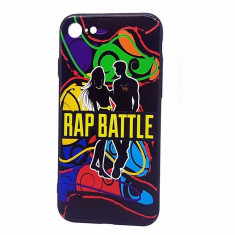 Capac din plastic solid si silicon cu desen 3D Rap Battle pentru Apple iPhone 7 foto