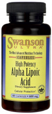 Acid alfa lipoic, 60 capsule, 600 mg/capsula foto