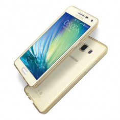 Husa de protectie fata + spate din TPU moale pentru Samsung Galaxy A5, TPU 0.3 mm, auriu foto