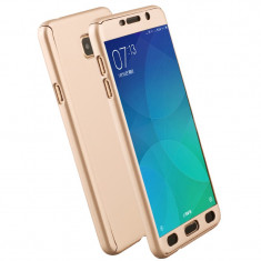 Husa Full Cover 360? (fata + spate + geam sticla) pentru Samsung Galaxy J5 Prime, auriu foto