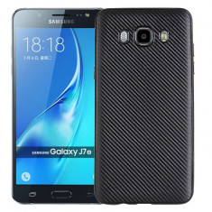 Capac de protectie Carbon Fiber pentru Samsung Galaxy J7 (2016), negru foto