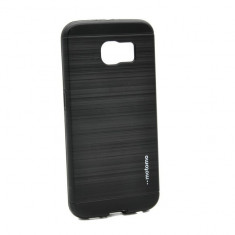 Capac de protectie Motomo V5 pentru Samsung Galaxy S6 Edge, silicon moale si plastic, negru foto