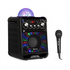 AUNA ROCKSTAR LED, sistem karaoke, cd player, bluetooth, usb, aux, 2 X 6.3 mm, negru foto