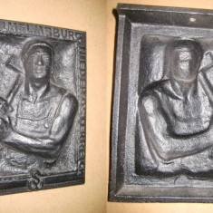 Aplica Basorelief veche M.Schmidt & Sohne metal.