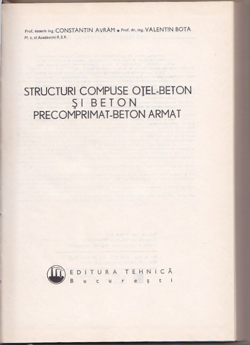 C. AVRAM - STRUCTURI COMPUSE OTEL-BETON SI BETON PRECOMPRIMAT - BETON ARMAT