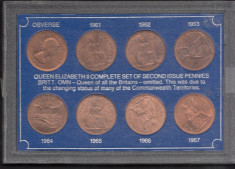 Set Monetarie Anglia 1 penny shilling 1961 ....1967 foto