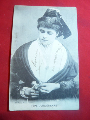 Ilustrata - Folclor - Costum din D&amp;#039;Arlesienne Franta , inc.sec.XX foto