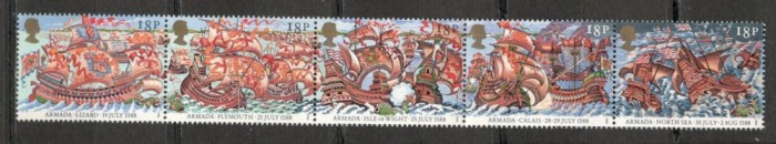 Anglia .1988 400 ani infringerea Armadei spaniole-streif KZ.614 Anglia .1988 400 ani infringerea Armadei spaniole-streif KZ.614