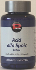 Acid alfa lipoic, 60 capsule, 600 mg/caps. foto