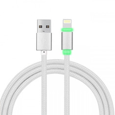 Cablu de date Apple iPhone 5 LED argintiu foto