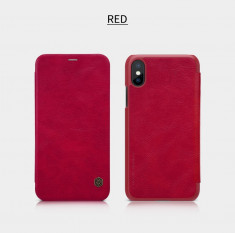 Husa iPhone X Qin Leather Case by Nillkin Red foto