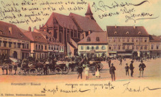 Carte postala CP BV041 Brasov - Piata Sfatului in jurul anului 1900 foto