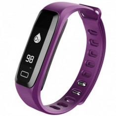 Bratara fitness iUni G16, Bluetooth, LCD 0.86 inch, Notificari, Pedometru, Monitorizare Sedentarism, Puls, Oxigen sange, Purple MediaTech Power foto